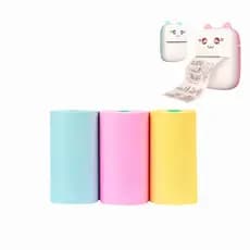 Kit 3 Bobina Rolo Etiqueta Térmica Adesiva 57mm Colorida Mini Impressora Portátil | Envio Imediato