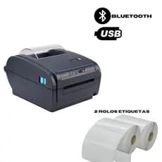 Impressora de Etiqueta Térmica Tipo Zebra Elgin USB + 500 Etiquetas (2 Rolos)