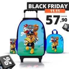 KIT mochila escolar infantil Patrulha canina com lancheira e estojo