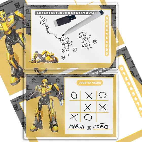 10,20 OU 30 UNIDADES LEMBRANCINHA LOUSA MÁGICA QUADRO BRANCO INFANTIL TEMA TRANSFORMERS - ENVIO JÁ