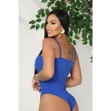 Body Feminino Decote Reto Alcinha Tecido Anarruga Basico Verão Maiô Liso