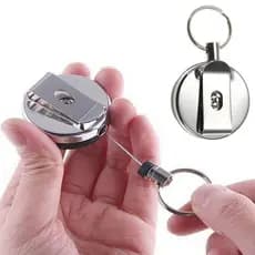 Resiliência Cabo De Aço Elástico Chaveiro Recoil Sporty Retractable Alarm Key Ring Chain Anti Lost