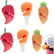 3Pcs Levantador De Tampas À Prova De Derramamento Para Panelas De Sopa Ferramentas De Cozinha Suporte Resistente Ao Calor Mantenha A Tampa Aberta Reduz O De Silicone