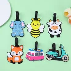Etiqueta De Bagagem De Silicone Animal Bonito Dos Desenhos Animados Veículo Animais Saco Tags Para Viagens Identificar M