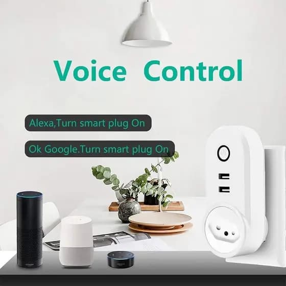 Tomada Wifi Inteligente Smart 16A Dois USB APP Automação Residencial