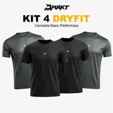 Kit 4 Camiseta Dry Masculina Fitness Academia Corrida CrossFit Poliester Premium Esporte