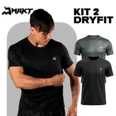 Kit 2 Camiseta Dry Masculina Manga Curta Fitness Academia Corrida CrossFit Poliester Premium Esporte
