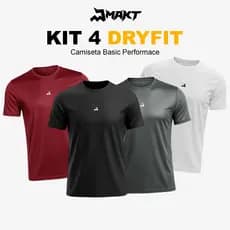 Kit 4 Camiseta Dry Fit Masculina Fitness Academia Corrida CrossFit Premium Esporte Anti Odor