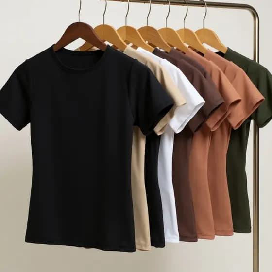 Blusa Feminina Suplex Manga Básica Manguinha Camiseta Manga Curta
