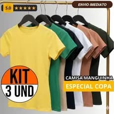 kit 3 Blusa Slim Fit Manga Curta Blusa de Compressão Várias Cores Blusa academia dia a dia Básica Suplex Manguinha