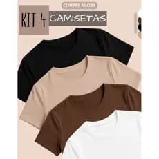 kit 4 Blusa Manga Curta Blusa Feminina de Compressão Camiseta academia dia a dia Básica Suplex
