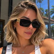 Óculos de Sol Feminino Quadrado Ilook Retrô Sofisticado com Lentes UV400