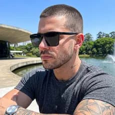 Óculos de Sol Masculino Ilook Quadrado Moderno Resina Preto Estilo Casual Elegante com Leveza e Alta Resistência