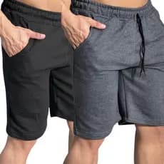 Kit 2 Shorts Moletom Masculino Bermuda  Básica Calção Academia Treino Casual