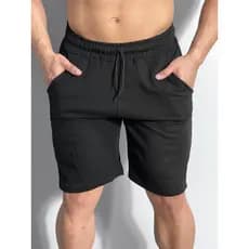 Bermuda de Moletom Masculina Casual Confortável Estilo Academia e Dia a Dia Algodão 2 Bolsos