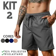 Kit 2 Bermudas Masculinas em Tactel com Elastano – Liberdade e Versatilidade no Dia a Dia Academia