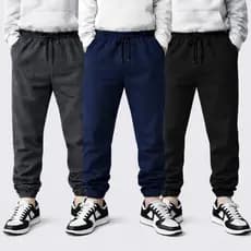 Kit 3 Calças De Moletom Jogger Masculino Academia Treino Casual Flanelada Dia a Dia Promoção