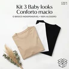 Kit 3 Baby Look Feminina 100% Algodão Conforto Macio -  Estilo Casual Versátil Para Qualquer Look