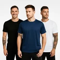 KIT 3 Camisetas DryFit Poliéster Masculina Lisa Academia Corrida Casual Esportes Confortável