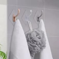 2 Kit Ganchos Adesivo Transparente Parede Super Aderência