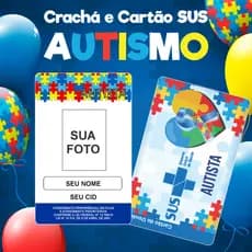 Crachá Ou Cartão Sus Do Autista Pvc Personalizado