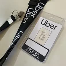 Crachá Uber + Cordão Uber + Capinha protetora (PARA PREENCHER) Expresso