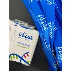 Crachá em PVC personalizado + Cordão Personalizado 20mm