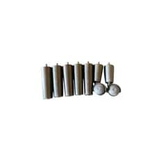 Kit 6 Pés Cone 12cm Com Rodizios Madeira Eucalipto Cor Tabacco