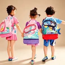 Mochila De Natação Infantil À Prova D'água | Bolsa Leve De Desenho Animado De Praia Com Alças Acolchoadas Ajustáveis
