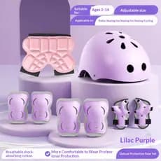 Conjunto De Equipamentos De Proteção Infantil De 2 A 15 Anos | Capacete De 8 Peças , Joelheiras/Cotovelo/Pulseiras Para