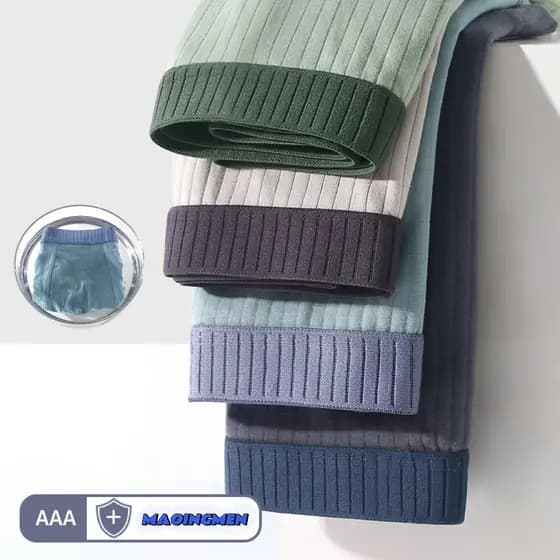 【MAOINGMEN】Kit 4 Cueca Boxer Masculino Roupas Íntimas Masculinas de algodão Calções de canto antibacterianas de algodão