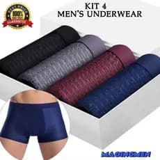 Kit 4 Cueca Boxer Masculino /Cueca Bambu de Malha