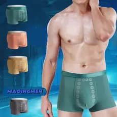 【MAOINGMEN】KIT 3 Cueca Boxer Masculino Graphene Antibacteriano Roupas íntimas Masculinas de Massagem Confortáveis Calçõe