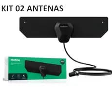 Kit 02 Antenas Internas de TV Digital AI 1115 Intelbras Imagens HD 4K UHF-HDTV , cabo de 1,5m
