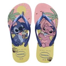 Chinelo Havaianas Slim Stitch Disney Kids Infantil Glitter