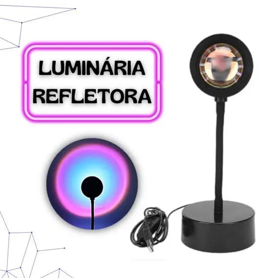 Luminária Refletora Mesa Projetor De Luz Led 180º Graus