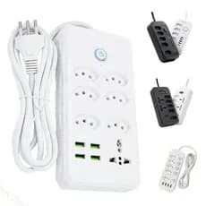 Filtro de Linha Régua com 7 Tomadas Extensão Elétrica 1 Universal 4 USB Bivolt 10A 110v/220v