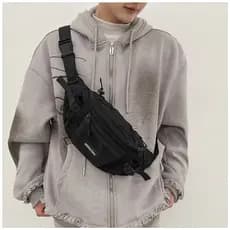 Bolsa transversal de grande capacidade, bolsa de peito estilo esportivo multifuncional e estilosa 40cm