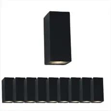 KIT 10 ARANDELA TUBO/2 DICROICA - PRETO FOSCO