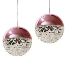 Kit 2 Pendente Rosa Globo Lavabo Sala Quarto Cabeceira