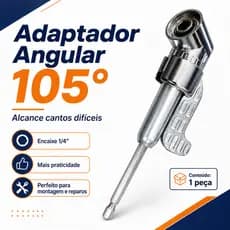 Kit Adaptador Angular 105° Para Parafusadeira Furadeira Cantos Difíceis