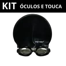 Kit Natação com Óculos e Touca de Silicone Infantil e Adulto para Piscina e Lazer