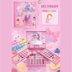 Maleta de Maquiagem Infantil 49 em 1 Princesa & Unicórnio Paleta Kit Completo Com Espelho