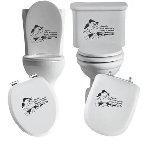 ADESIVO DIVERTIDO VASO SANITÁRIO PRIVADA CAIXA ACOPLADA DESCARGA AZULEJO BOX VIDRO SUPERFICIE LIZA DECORATIVO PERSONALIZADO