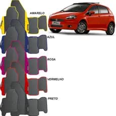 LINDO JOGO TAPETE  AUTOMOTIVO VERMELHO AZUL AMARELO ROSA PRETO  PUNTO 2005 A 2017  EMBORRACHADO