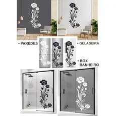 ADESIVO 3 TAMANHO LINHA FLOR 9 PAREDE BOX DE BANHERO GELADEIRA  AJULEJO RESIDENCIAL AREA INTERNA E EXTERNO LATARIA E VIRDOR AUTOMOTIVO SUPERFICIE LISA DECORE E  PERSOLIZE AMBIENTE OU SEU VEICULO