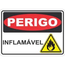 ADESIVO PLACA AVISO SINALIZAÇÃO ATENÇÃO PERIGO INFLAMAVEL 15X21 CM OU 21X30CM AUTO COLANTE AMBIENTE INTERNO E EXTERNO FACIL APLICAÇÃO