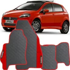 LINDO JOGO TAPETE  AUTOMOTIVO VERMELHO  PUNTO 2005 A 2017  EMBORRACHADO PERSONALIZADO