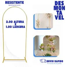 Painel Arco Romano de Ferro 2x1m | Arco Desmontável para Decoração de Festas | Alta Qualidade