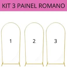 KIT 3 Painel Arco Romano de Ferro 2x1m | Arco Desmontável para Decoração de Festas | Alta Qualidade